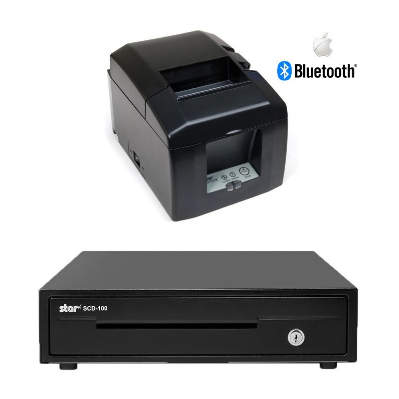 Star TSP654II Bluetooth Printer With Star SCD100 Cash Drawer