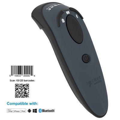 Socket DuraScan D750 2D Bluetooth Barcode Scanner Grey