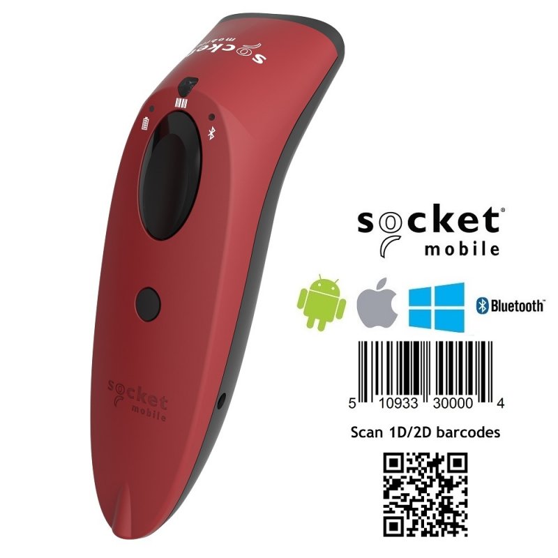 Socket S740 1D & 2D BT Barcode Scanner - Red