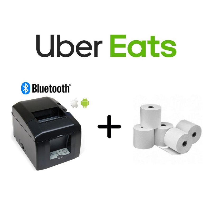 Uber Eats Star TSP654IIBI-24 Printer + Paper Rolls Bundle