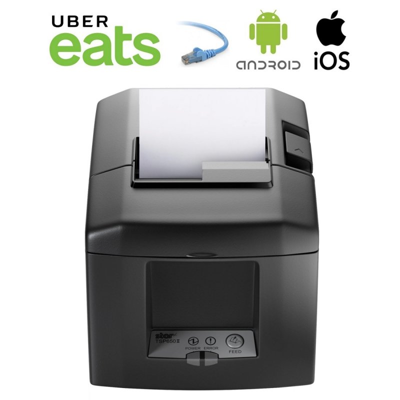 Uber Eats Star TSP654IISK Sticky Label Printer with Ethernet Interface